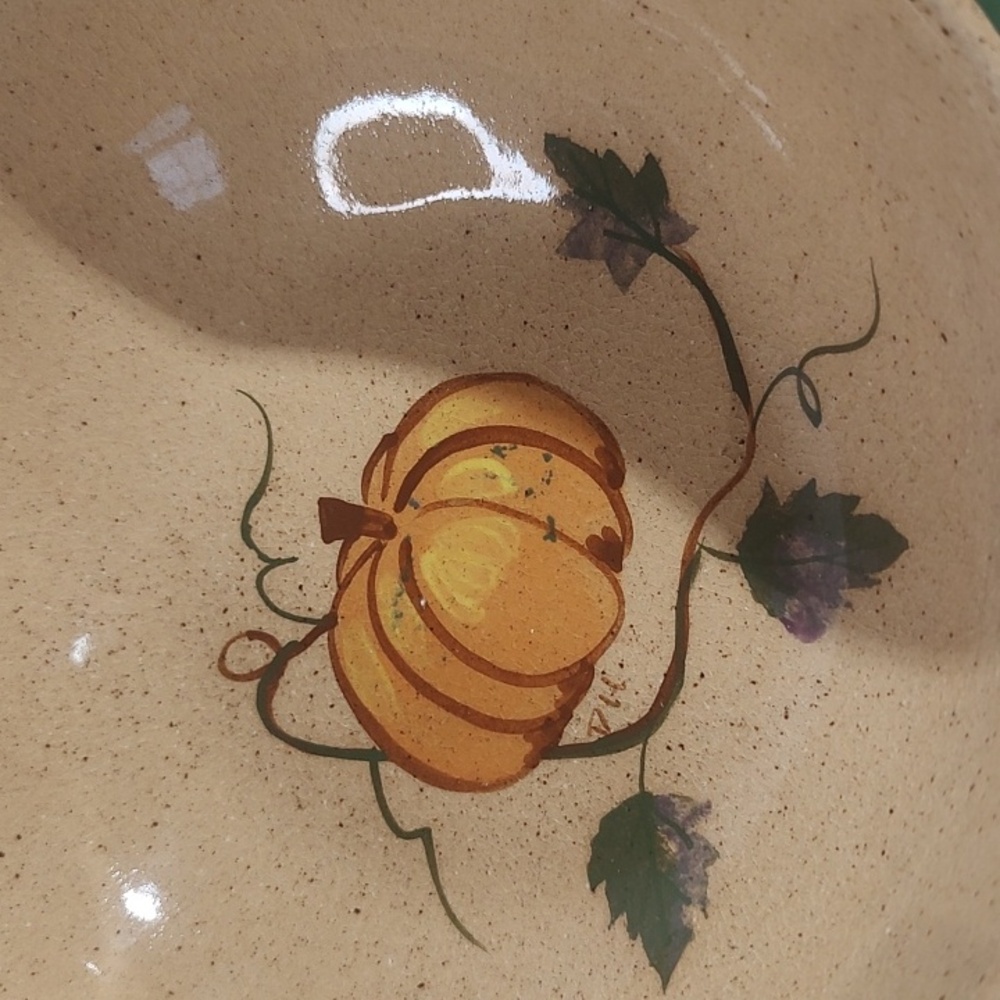 2 Longaberger Homestead Stonewear Bowls, Made By Buckeye Stonewear, Tan & Green - Picture 11 of 11